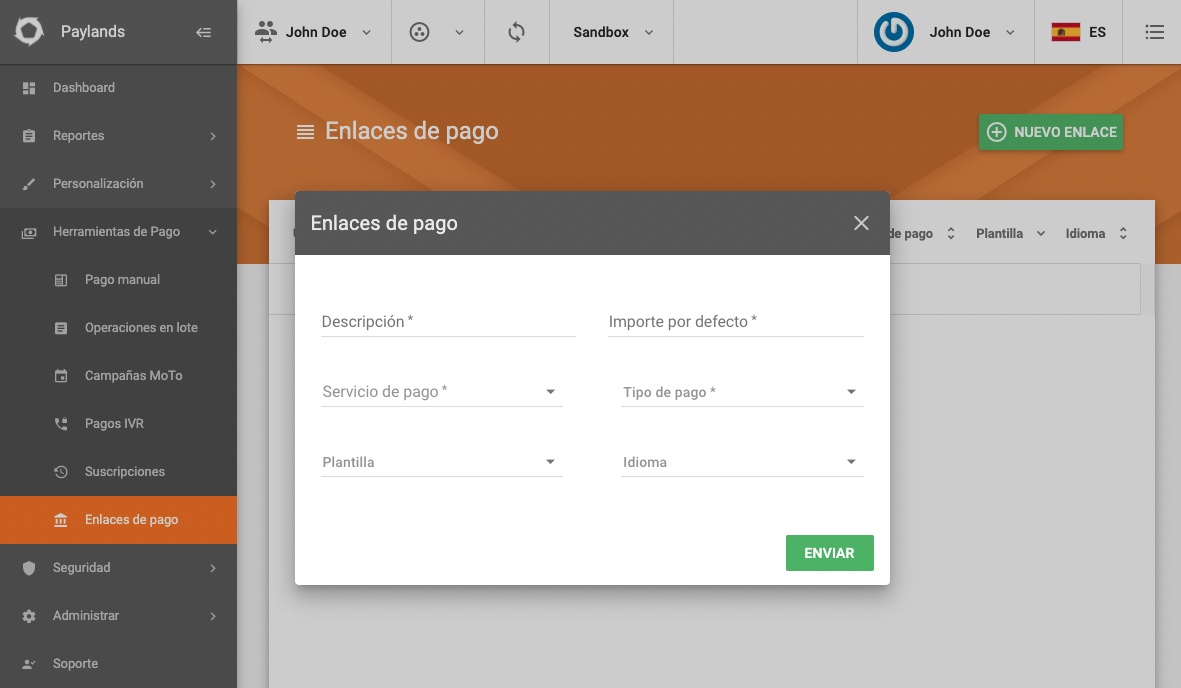 Link payments form